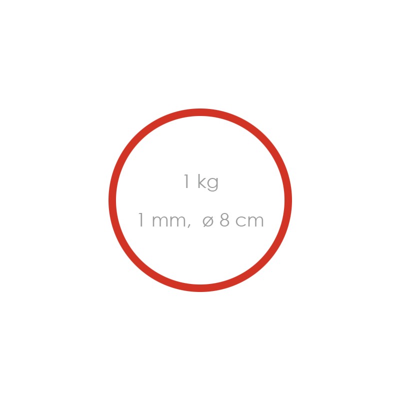 Gumičky červené slabé (1 mm, O 8 cm) [1 kg]