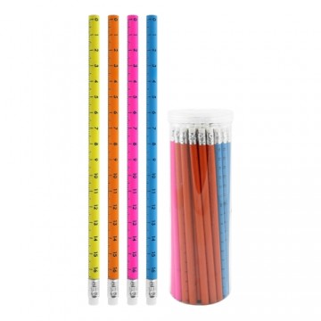 Ceruzka grafitová HB s gumou Ruler, mix/4 farby