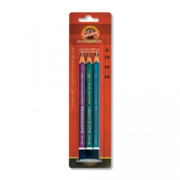 Ceruzka grafitová KOH-I-NOOR 2B,4B,6B, sada 3 ks