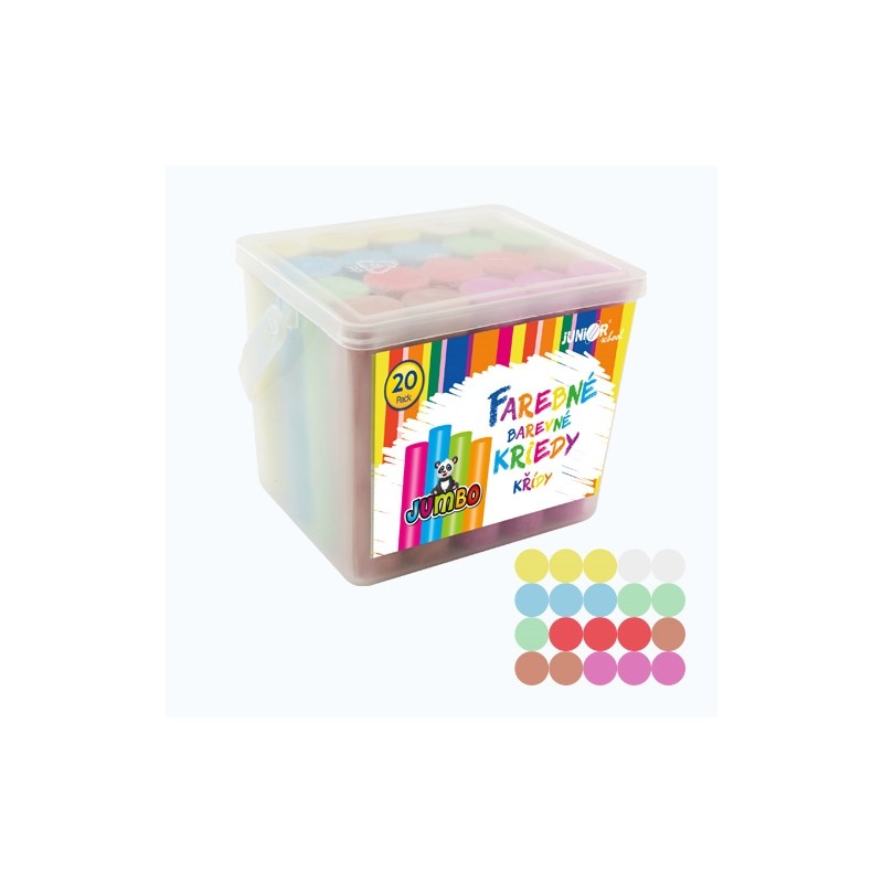 Kriedy farebné/chodníkové, okrúhle 20 ks - plastový box