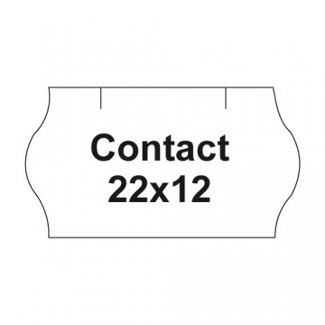 Etikety cen. CONTACT 22x12 oblé - 1500 etikiet/kotúčik, biele