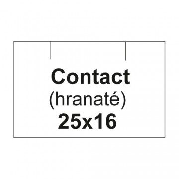 Etikety cen. CONTACT 25x16 hranaté - 1125 etikiet/kotúčik, biele