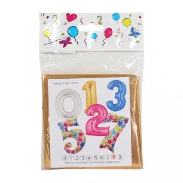 Balón narodeninový 100 cm farebný v tvare čísla "2"