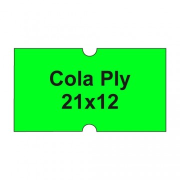 Etikety cen. COLA PLY 21x12 hranaté - 1250 etikiet/kotúčik, zele