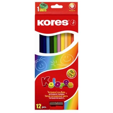 Farebné ceruzky, šesťhranné, KORES "Hexagonal"