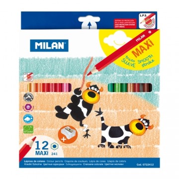 Pastelky MILAN Maxi šesťhranné 12 ks + orezávatko
