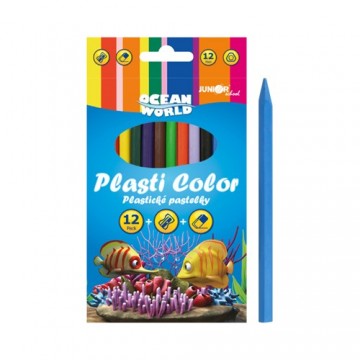 Plastické pastelky Plasti Color Ocean World - sada 12 ks