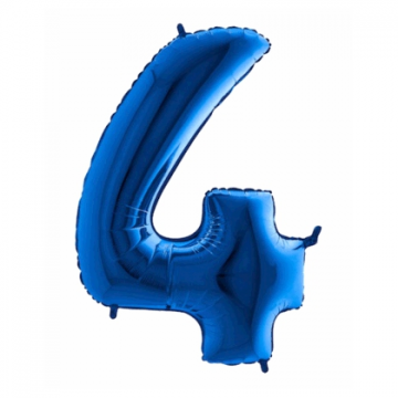 Balón narodeninový číslo 4 maxi - modrá