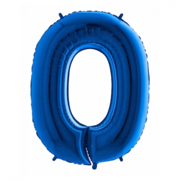 Balón narodeninový číslo 0 maxi - modrá