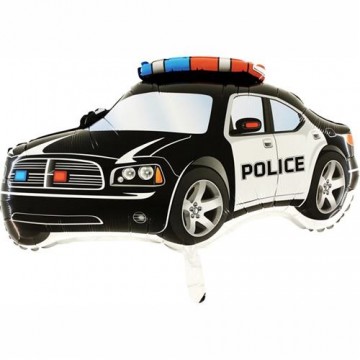 Fóliový balónik Policajné auto čierne 80 cm - Nebalený
