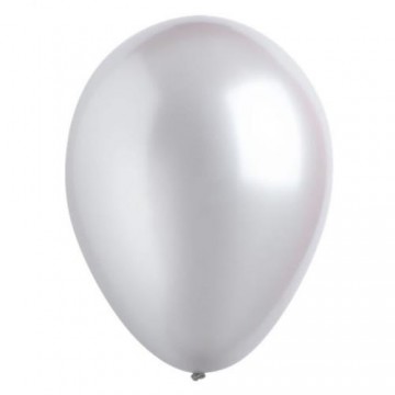Deko balónik metalický strieborný 30 cm - 50 ks