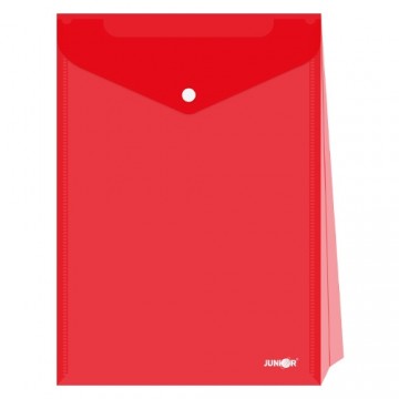 Obal s patentkou - rozšíriteľný PP/A4 Up, priehľadný/červený