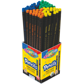 Colorino ceruzka Star, trojhranná, s gumou, mix farieb