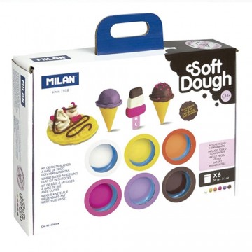 Plastelína MILAN Soft Dough sada 6 farieb + nástroje "Ice creams
