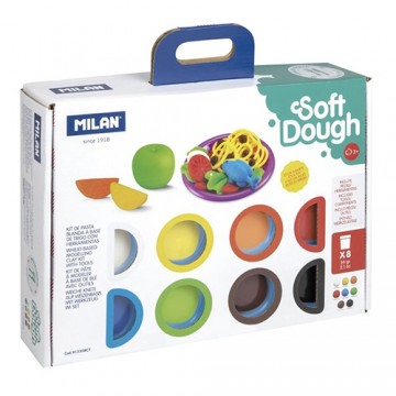 Plastelína MILAN Soft Dough sada 8 farieb + nástroje "Cooking ti