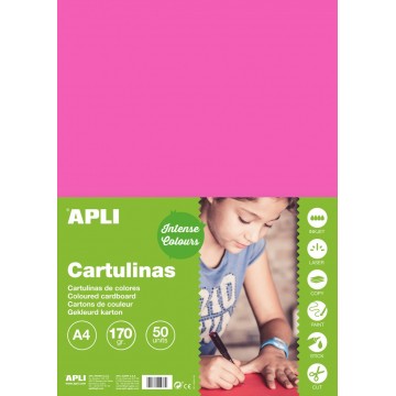 APLI farebný papier, A4, 170 g, fuksiový