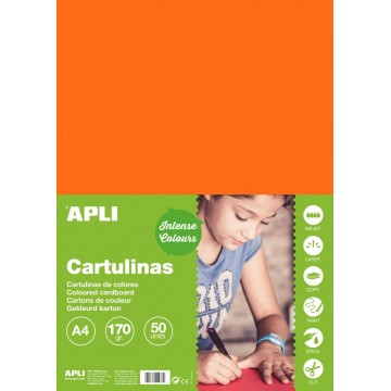 APLI farebný papier, A4, 170 g, oranžový