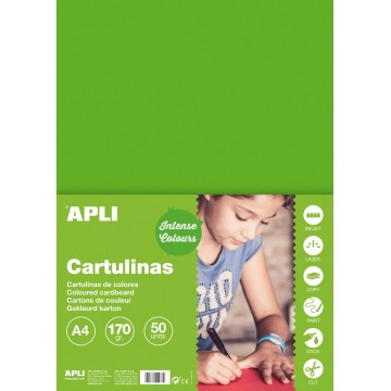 APLI farebný papier, A4, 170 g, trávovo zelený