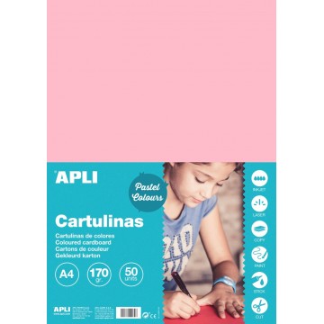 APLI farebný papier, A4, 170 g, ružový