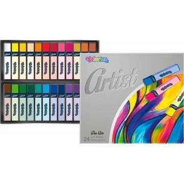 Colorino Artist suché pastely, štvorhranné, 24 farieb