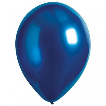 Deko chrómový balónik modry 30 cm - 50 ks - CH02