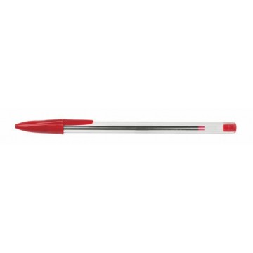 Guľôčkové pero, 0,7 mm, s vrchnákom, VICTORIA OFFICE, červené