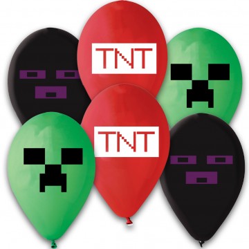 Latexové balóniky TNT Minecraft - 6 ks