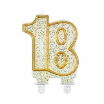 Sviečka narodeninová číslica 18 zlatá